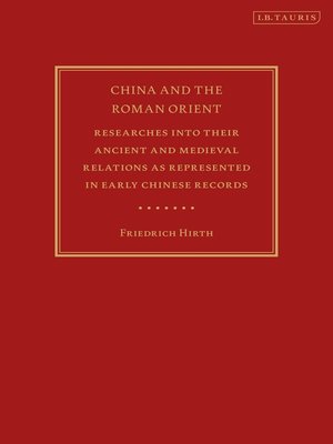 cover image of China and the Roman Orient